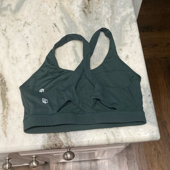 Green Criss Cross Back Sports Bra S - Picture 3 of 6